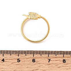 Bagues ouvertes en acier inoxydable 304 avec micro pavé de zircones cubiques&nbsp;RJEW-Z130-01G-01
