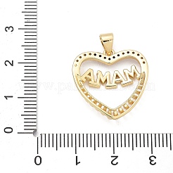 Подвески из латуни с микропаве ко Дню матери и кубическим цирконием&nbsp;KK-Q055-02B-G