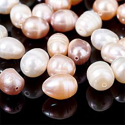 3 нитка 3-х цветных натуральных пресноводных жемчужных бусин PEAR-NB0001-35