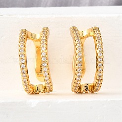 Латунные серьги-манжеты из прозрачного кубического циркония&nbsp;EJEW-K309-12G