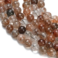 Нити бусин из рутилированного кварца из натурального черного золота G-L642-B09-10mm