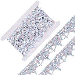 Цветочная вышивка пришитые полиэстеровые ленты нашивки AJEW-GF0011-21C