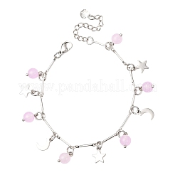 3 bracciale con ciondolo in acciaio inossidabile e giada malese naturale e tinta&nbsp;BJEW-JB12418