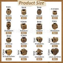 96 шт. 16 вида бусин в тибетском стиле в европейском стиле&nbsp;DIY-NB0012-43A