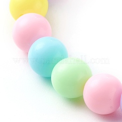 4pcs4スタイルラウンド不透明アクリルストレッチビーズブレスレット子供用  愛/幸運/希望/幸せという言葉  カラフル  内径：1-3/4インチ（4.5cm）  1個/スタイル&nbsp;BJEW-JB06227
