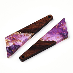 Подвески из прозрачной смолы и ореха RESI-N039-70F