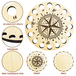 16-позиционные деревянные лотки для хранения ниток для вышивания TOOL-WH0056-005