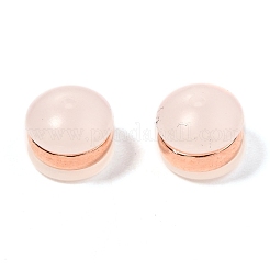 Tpeプラスチック製イヤーナット  316外科用ステンレス鋼の部品付き  ピアスバックキャッチ  半円/ドーム  ローズゴールド  4x5.5mm&nbsp;KY-H004-02M-01RG