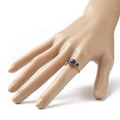 Natürlicher Lapislazuli runder geflochtener Perlen-Fingerring&nbsp;RJEW-JR00550-03