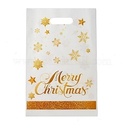 50 шт. Прозрачные целлофановые пакеты OPP с принтом снежинок на Рождество с прорезанными ручками&nbsp;LS-ABAG-C013-02