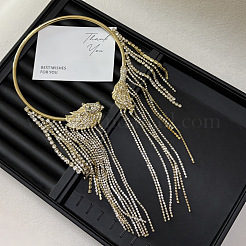 Collares gargantilla de aleación con borla de cristal y rhinestone para mujer&nbsp;WG96E53-02