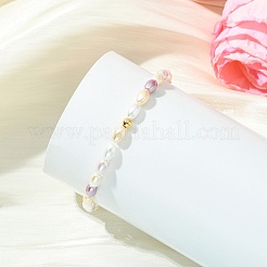 Elastische Armbänder aus galvanisierten Muscheln&nbsp;BJEW-JB13818