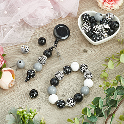 6 стиль окрашенные бусины из натурального дерева WOOD-SP0001-10