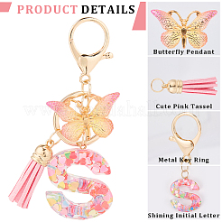 Брелок с кисточкой из цинкового сплава&nbsp;KEYC-WH20004-12T