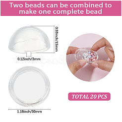 20個透明アクリルビーズ  ラウンド  30x15mm  穴：3mm&nbsp;TACR-SC0002-80A