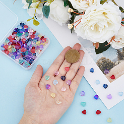 200шт 10 цвета прозрачные окрашенные распылением стеклянные бусины GGLA-HY0001-07