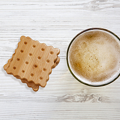 Бамбуковые подставки под чашку с теплоизоляцией AJEW-WH0323-33