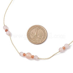 Регулируемые круглые плетеные ожерелья из натурального сердолика NJEW-JN05322