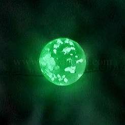 暗闇で光る蓄光ガラスグローブペンダント  ラウンドチャーム  ショッキングピンク  21x16mm&nbsp;LUMI-PW0004-007A