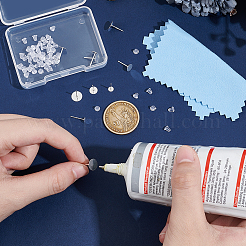 925 серебряная фурнитура для плоских серег-пусетов STER-UN0001-43