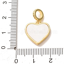 Dije colgante europeo de latón con micro pavé de circonitas cúbicas transparentes&nbsp;CU-CBA9AB3-34G