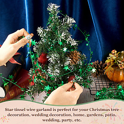 ПВХ блестящая металлическая гирлянда со звездами и железной проволокой&nbsp;AJEW-TAC0034-08A