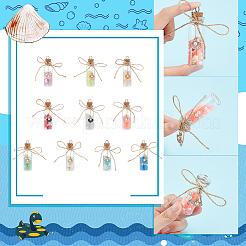 Светящиеся бусы в подвесных украшениях из стеклянных бутылок HJEW-AB00276