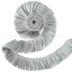 5mの二重層ポリエステルプリーツレースリボン  サテンレーストリム  アクア  2インチ（50mm）&nbsp;OCOR-CY0001-41B