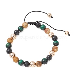 Браслеты из плетеного бисера с натуральными и синтетическими бусинами из смешанных драгоценных камней для женщин и мужчин&nbsp;BJEW-JB13425-02