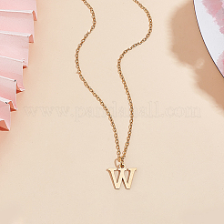 Colliers avec pendentif lettre en acier inoxydable 304&nbsp;NJEW-LP0001-53W-G