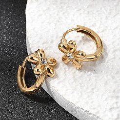 Pendientes de aro de acero inoxidable 304 con rhinestone para el día de San Valentín&nbsp;EJEW-P344-04G