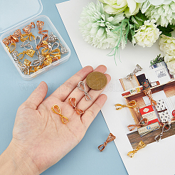 36 шт. 3-цветная филигранная стойка с покрытием из латуни для ледоруба KK-HY0001-83