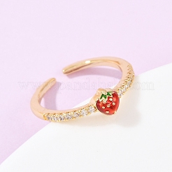 Регулируемые манжетные кольца с микропаве из кубического циркония из латуни RJEW-C139-14B-G