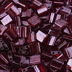 MIYUKIティラビーズ  日本製シードビーズ  2穴  （TL304)ガーネットゴールド光沢  5x5x1.9mm  穴：0.8mm  約590個/50g&nbsp;SEED-X0054-TL0304