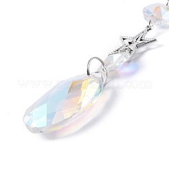 Ab цветное покрытие кристалл каплевидный большой кулон украшения&nbsp;LS-HJEW-G019-03B