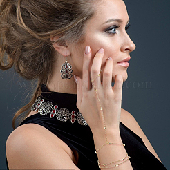 4шт латунные спутниковые цепочки браслеты-кольца BJEW-HY0001-05G