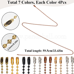 28 шт. 7 цвета железные шариковые цепочки для изготовления ожерелья MAK-SP0001-07