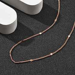 Латунные цепочки панцирного плетения ожерелья для женщин NJEW-D302-18RG