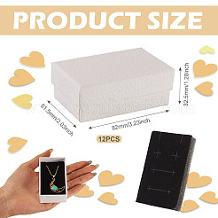 Личи текстурированная бумага ювелирные изделия кольца серьги коробки для хранения CON-TAC0001-22B