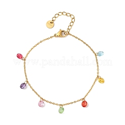 Браслеты с подвесками из нержавеющей стали 304&nbsp;LS-BJEW-A047-04G