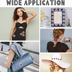 12 шт. 4-х цветные 3D аппликации из стеклянных бусин в виде цветка&nbsp;PATC-GF0001-47