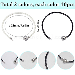 20шт 2 цвета искусственной кожи для изготовления браслета в европейском стиле&nbsp;MAK-SC0001-29