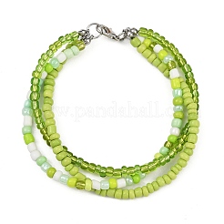 Многорядные браслеты из стеклянных бусин для женщин BJEW-JB12052-01