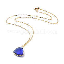Collane con pendente in vetro a triangolo&nbsp;NJEW-JN02610-M
