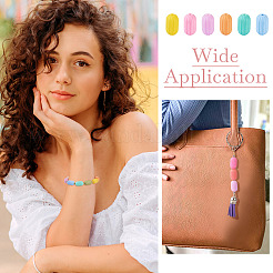 42шт 21 цвета овальные силиконовые фокусные бусины SIL-TA0001-69