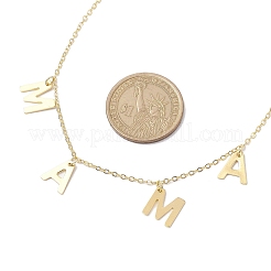 Collier avec pendentif lettre Mama en acier inoxydable 304 pour la fête des mères&nbsp;NJEW-JN04702-01