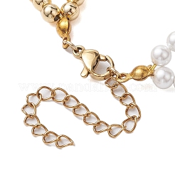 Женские двухниточные браслеты из жемчуга и латуни диаметром 4 мм из бисера BJEW-JB10554