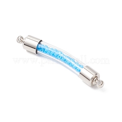 2 шт. 2-цветные прозрачные стеклянные изогнутые трубчатые соединители-подвески&nbsp;PALLOY-JF03777