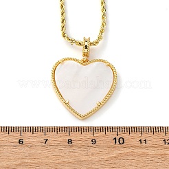 Женские кулоны в форме сердца из латуни с белой эмалью NJEW-K381-10G