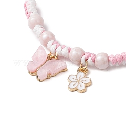 Регулируемые браслеты из нейлонового шнура с плетеными бусинами для женщин&nbsp;BJEW-JB11409-01